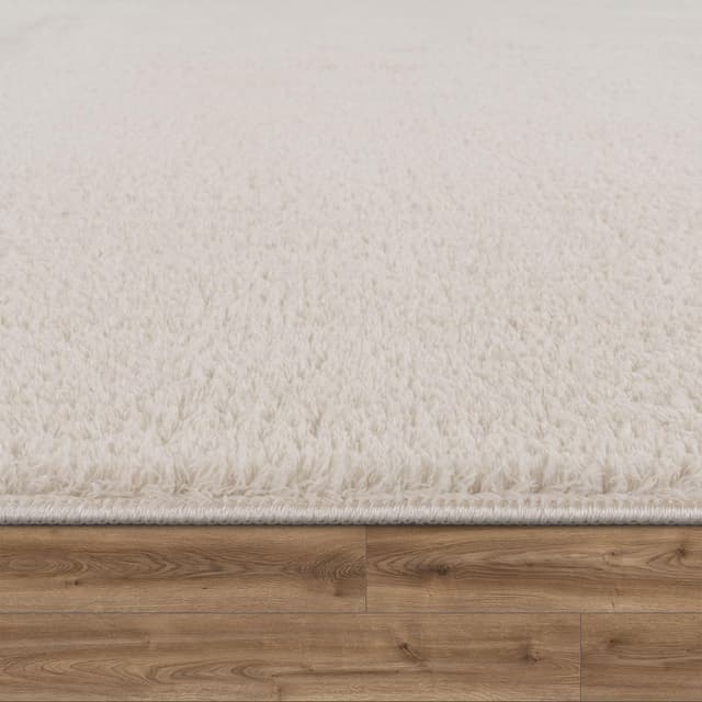 Detalle de TT Home Wohnzimmer-Teppich Kurzflor Anti-Rutsch 100% Polyester, Creme – 200×280 cm