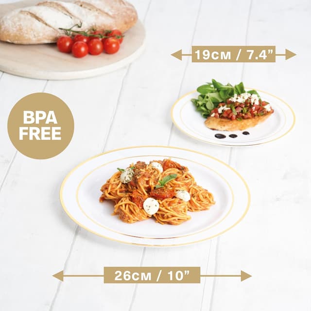 Thumbnail 4 de MATANA 120 Assiettes réutilisables blanches 🍽