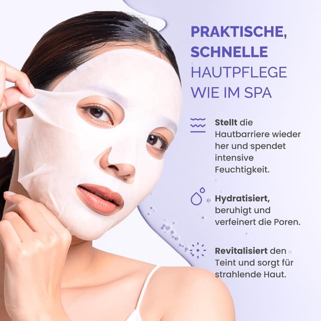 Detalle 2 de PLANTIFIQUE Koreanische Gesichtsmaske 5‑Pack 🧖♀