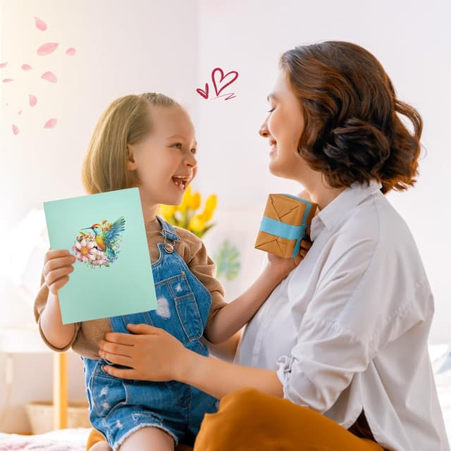 Thumbnail 5 de Hierein Geburtstagskarte Frau Kolibri Pop Up