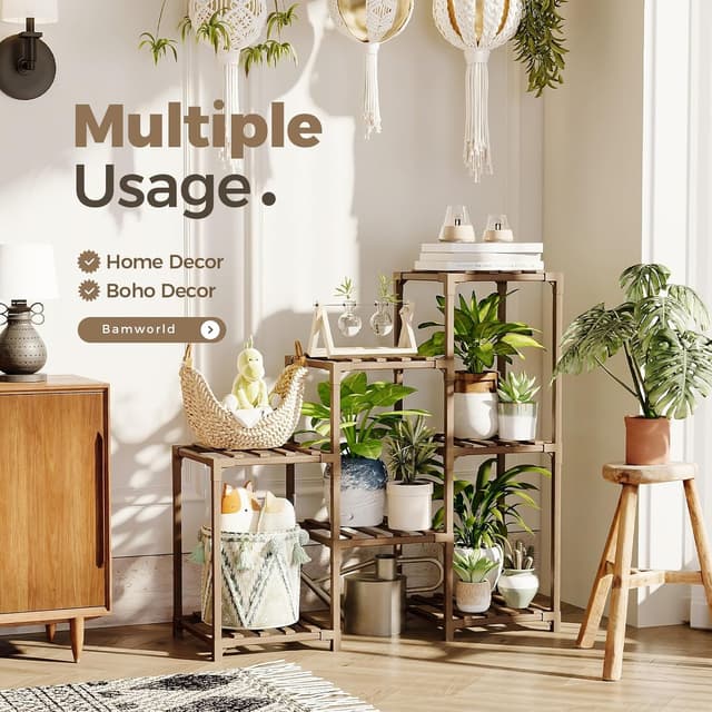 Detalle de Plant stand for multiple pots with 3 tiers