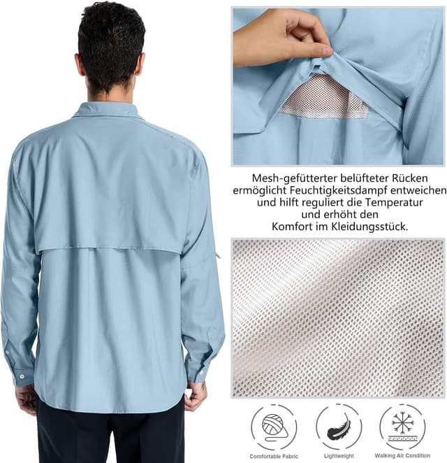 Detalle 2 de yeyity Outdoor Langarm Safari Hemd UPF50