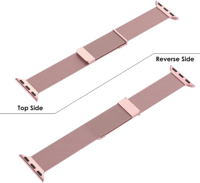 Detalle de Tuocal Metal Upgraded Strap for Apple Watch (38/40/41/42mm) – Dual Magnetic Stainless Steel Mesh Replacement