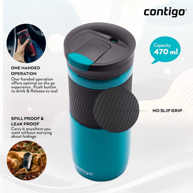 Thumbnail 2 de Contigo Byron Snapseal Vaso Térmico Antigoteo Acero Inoxidable