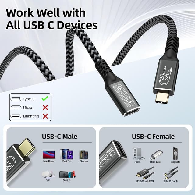 Thumbnail 6 de CAKOBLE USB-C extension cable 3m