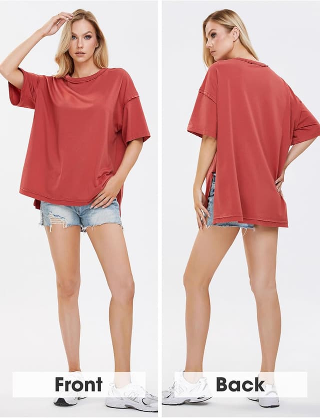 Detalle 2 de EXLURA Womens Summer Oversized T Shirts (2026) Oversized Crewneck Maternity & Workout Tunic Top