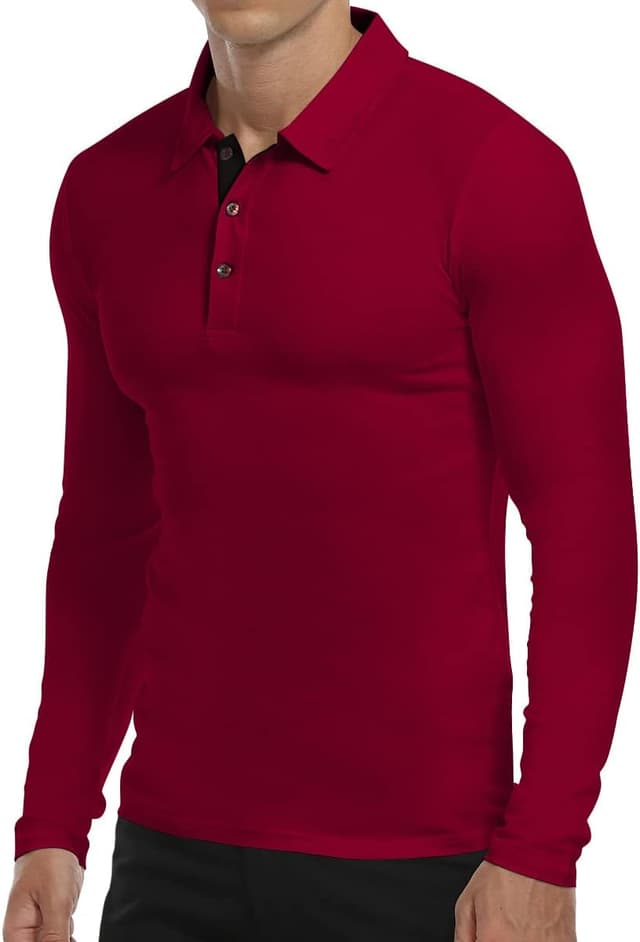 Detalle de KUYIGO Herren Polo Slim Fit aus Baumwolle