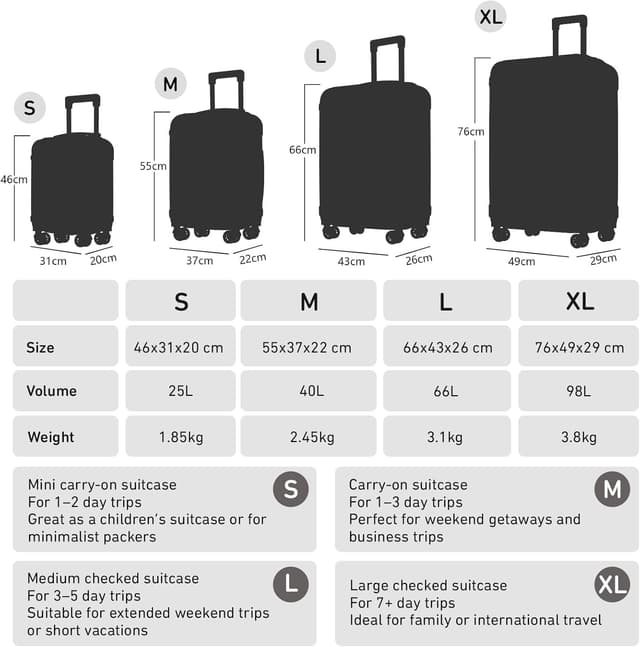 Thumbnail 1 de YONSLY Trolley Koffer XL Elfenbeinweiß