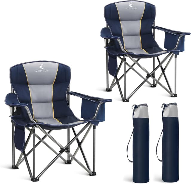 Detalle de ALPHA CAMP Set of 2 Camping Chairs 200 kg