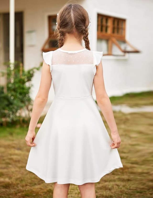 Thumbnail 6 de Robe d’été Arshiner pour filles (6 à 13 ans) en maille trapèze à manches à volants et poches