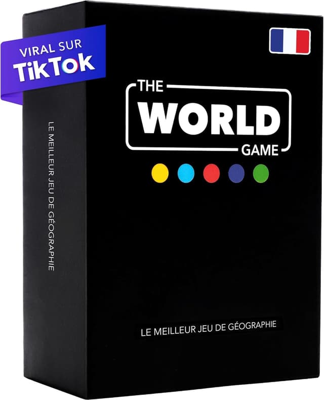 Detalle de The World Game – Jeu de géographie avec carte du monde (194 pays) – jeu éducatif en français