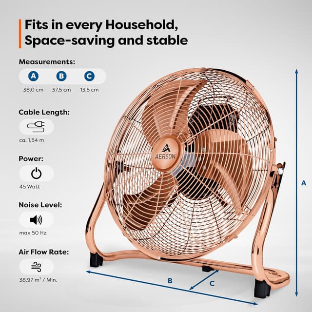 Detalle 2 de TRESKO AERSON Ventilatore da pavimento 30 cm