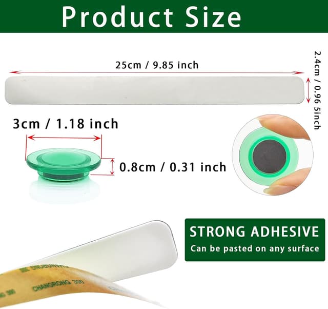 Detalle 2 de PYJLBX Magnetic Strips 2pcs for Memo Board 🧲