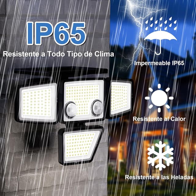 Detalle 2 de K KASONIC Luces Solares Exteriores Doble Sensor 🌞 2500LM Paquete de 2