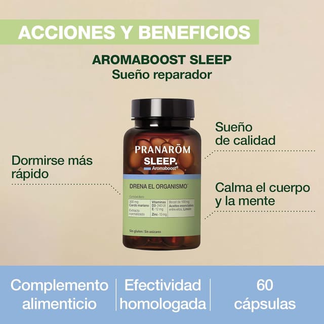 Detalle de PRANAROM - Aromaboost Sleep, Cápsulas Sueño Rápido 😴