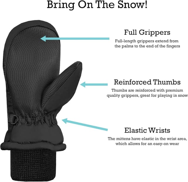 Thumbnail 4 de N'Ice Caps Kids Waterproof Snow Mittens ⚡