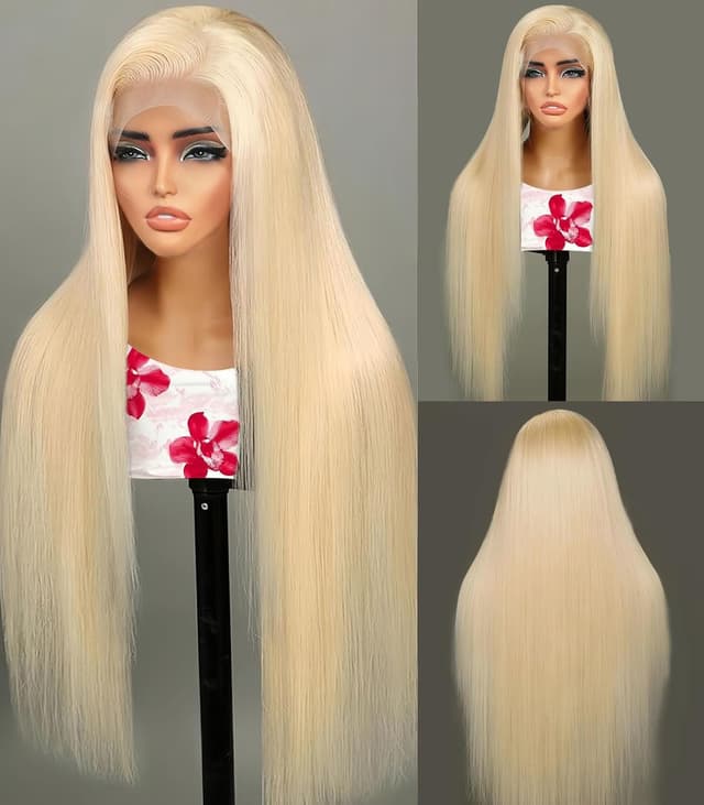 Detalle 2 de Bebeest 30 Inch 613 13x6 HD Lace Front Wig (Human Hair Straight, 200% Density)