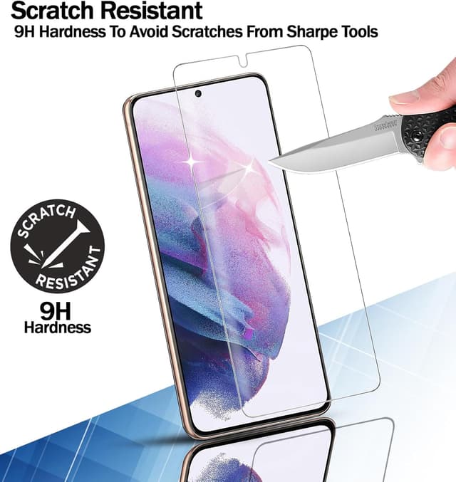 Detalle de RKINC Panzerglas-Schutzfolie (3er-Set) für Samsung Galaxy S25 Ultra – kratzfest, blasenfrei, splittersicher