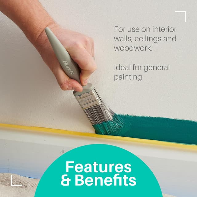 Detalle de Harris Essentials Walls & Ceilings and Woodwork 10 Pack emulsion & gloss paint brushes