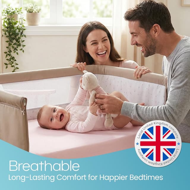 Thumbnail 6 de Crib Sheets 50x90cm Organic Cotton 2-Pack in Pink (Cozee Bedside Crib Fitted Sheets)