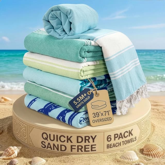 Detalle de LANE LINEN Turkish towels, set of 6