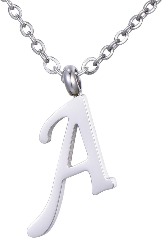 Detalle de Collana da donna Morella in acciaio inox argento con ciondolo lettera
