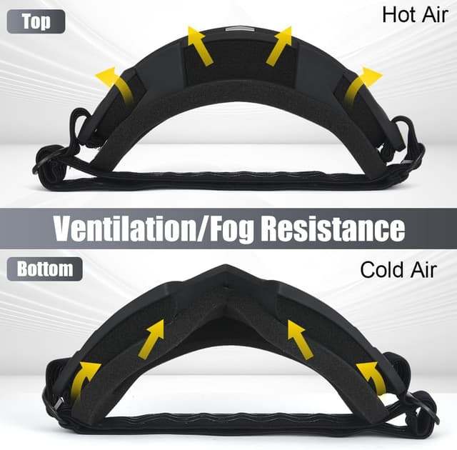 Detalle de HOTUT Bike Motorcycle Goggles with UV400 protection, windproof anti-dust lenses and padded foam fit