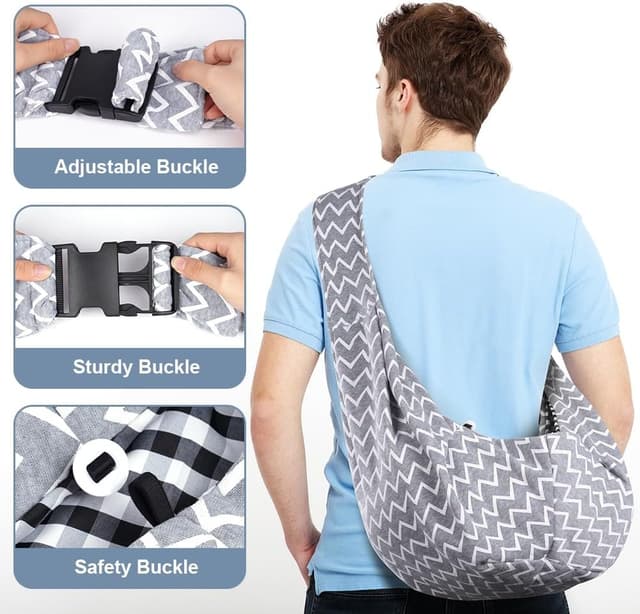 Detalle de Adiwo Hundetragetasche Welpen – wendbare Transporttasche für kleine Hunde bis 7,5 kg mit verstellbaren Schultergurten