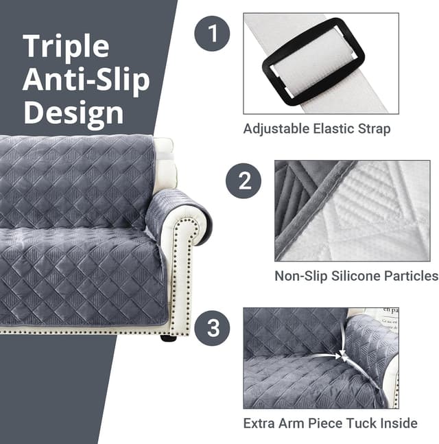 Detalle de Recliner sofa cover 61x185cm, dark grey