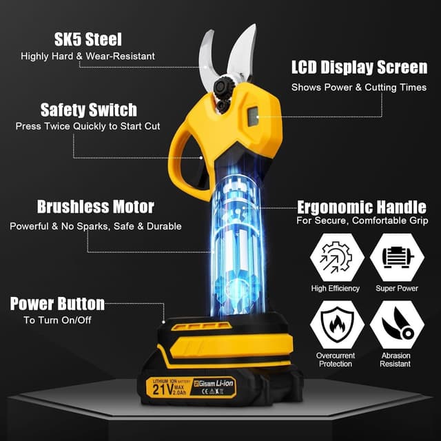 Thumbnail 2 de Gisam Profesional 40MM Tijeras de Podar eléctricas 📷