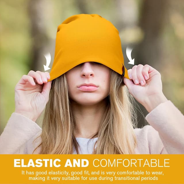 Detalle de HAMUNI Slouchy Beanie Mütze 92% Baumwolle