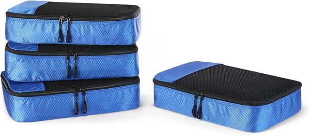 Detalle de Amazon Basics Juego de 4 Bolsas de Viaje con Cremallera