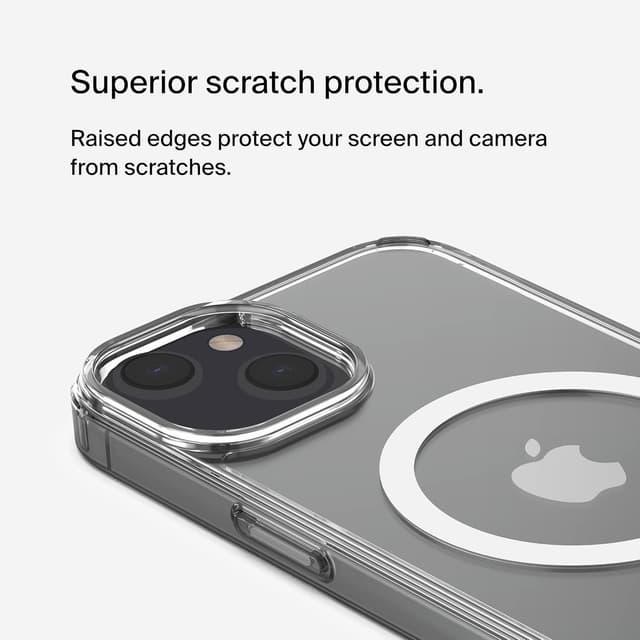 Detalle 2 de Belkin Custodia per iPhone 14 con MagSafe, trasparente e con bordi rialzati per la fotocamera