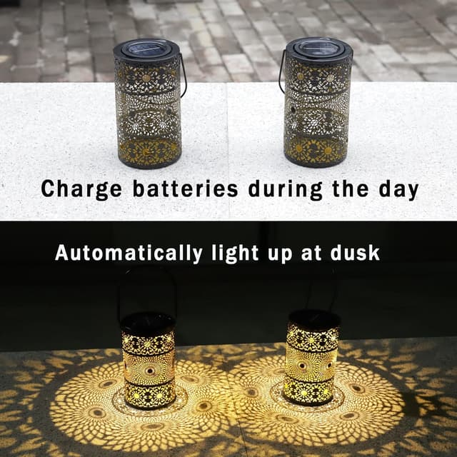 Thumbnail 4 de Solar Lanterns 2 Pack IP65 Garden Lights