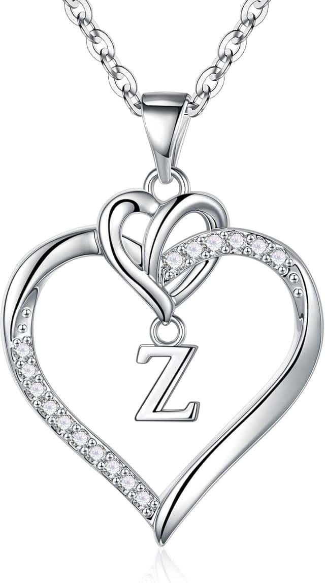 Thumbnail 6 de Collier initiale en forme de cœur TINGN plaqué or 14 carats et zircone