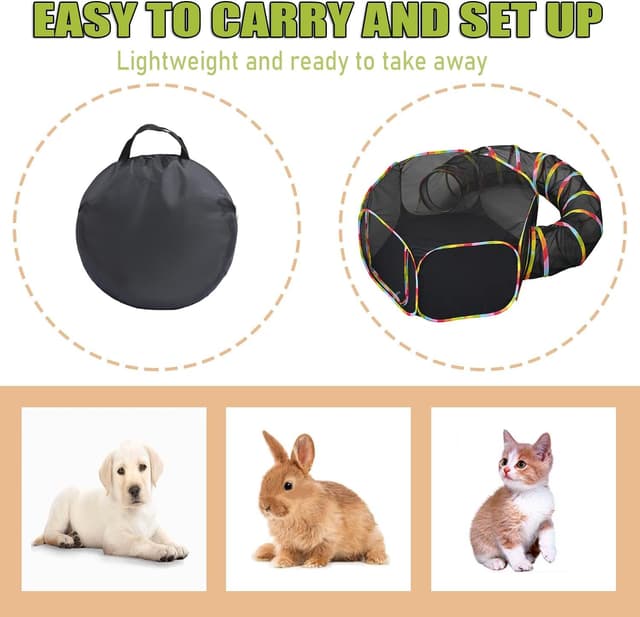 Thumbnail 2 de Cat Tunnel 2-in-1 Rainbow Collapsible Outdoor Play