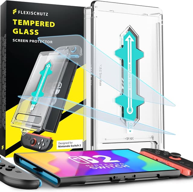 Imagen de FlexiSchutz Glas Displayschutz für Nintendo Switch 2 2 Stück en OfertitasTOP