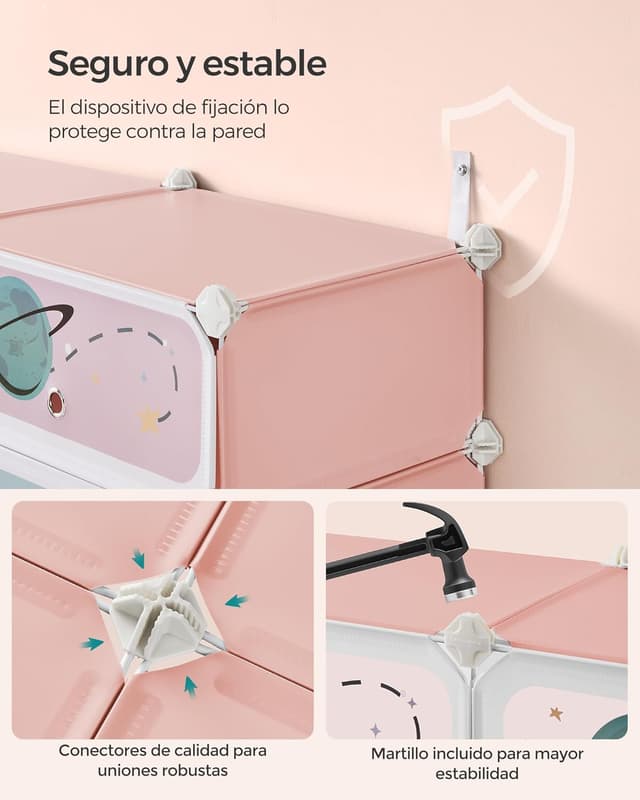 Thumbnail 5 de SONGMICS Estantería Infantil Modular 12 Cubos 🌸 Ropa y Juguetes