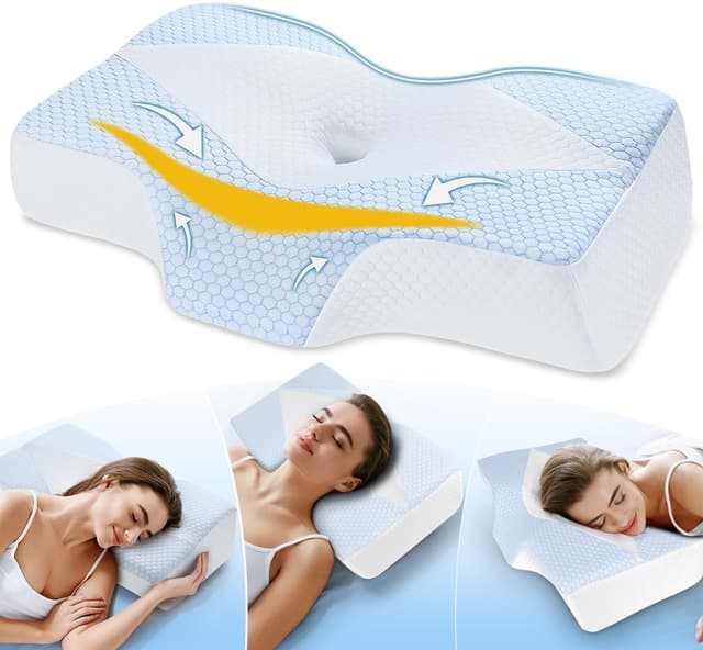 Detalle de Hypuno Orthopädisches Memory Foam Kopfkissen 2 Höhen