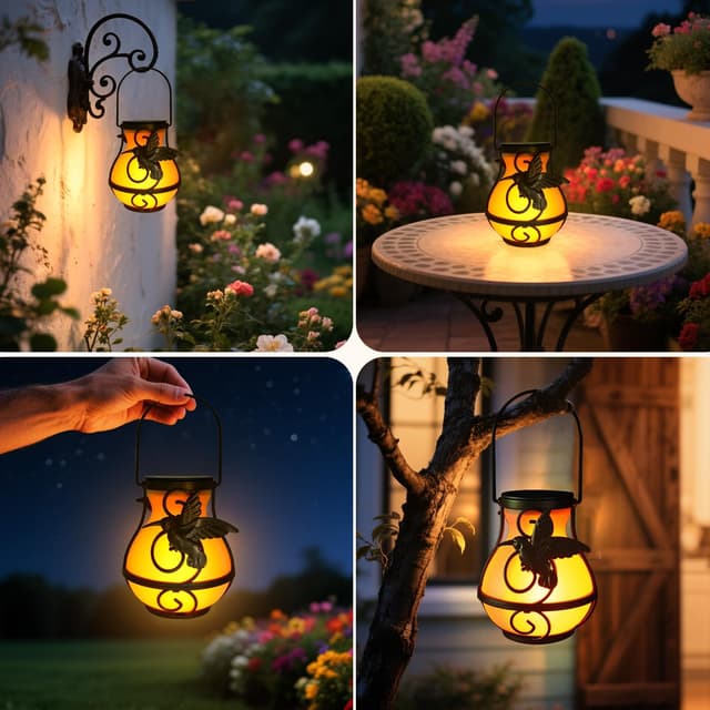 Detalle de Solar Dancing Flame Lanterns 2 Pack