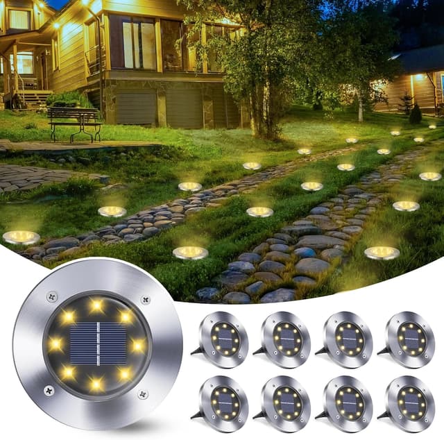 Imagen de Qedertek Solar Bodenleuchten Garten 8 Stück 8 LED en OfertitasTOP
