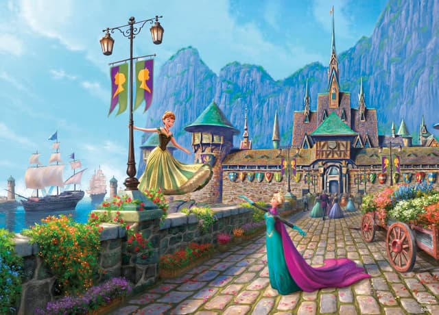 Detalle de Ceaco Thomas Kinkade Disney Frozen Celebration in Arendelle 1000-Piece Jigsaw Puzzle
