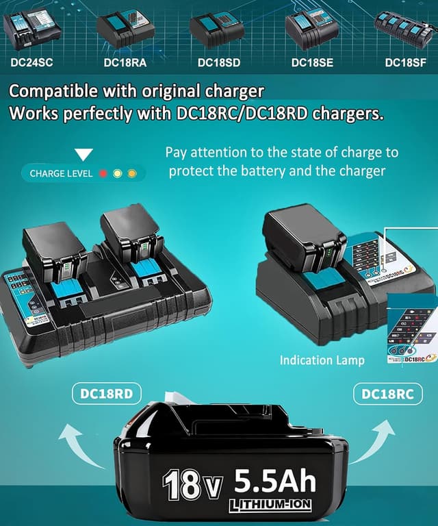 Thumbnail 4 de Bonadget Ersatzakku 4x 18V 5.5Ah