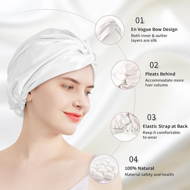 Detalle 2 de Townssilk Gorro de seda morera 16Momme