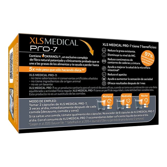 Thumbnail 1 de XLS Medical Pro 7 - Cápsulas Captagrasas, 180 unidades 💊