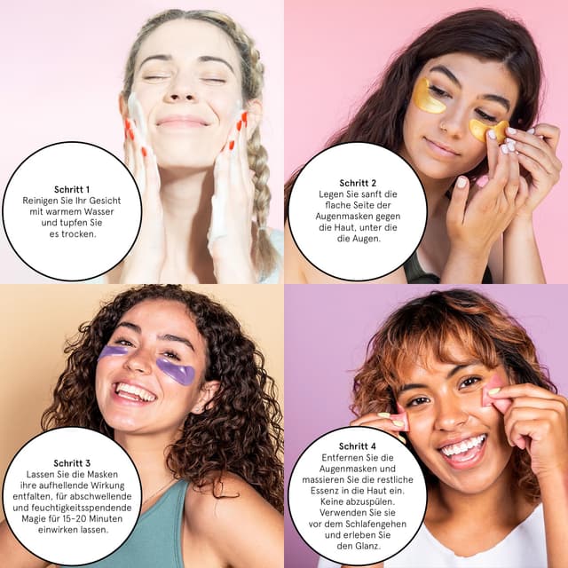 Thumbnail 6 de grace & stella Augenpads gegen Augenringe und Schwellungen mit Peptiden & Reis-Extrakt (24 Paare)