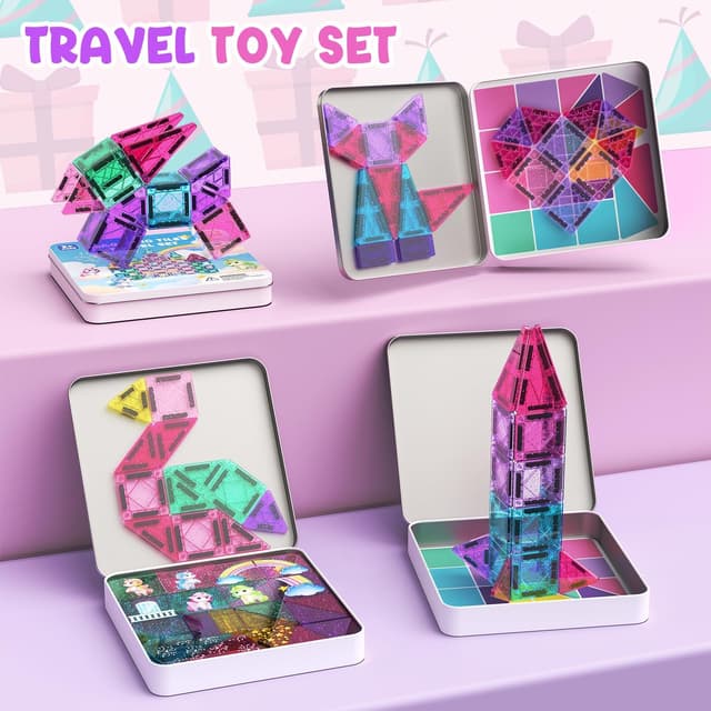 Detalle 2 de ACELIFE Magnetische Bausteine 60 Teile 🧩