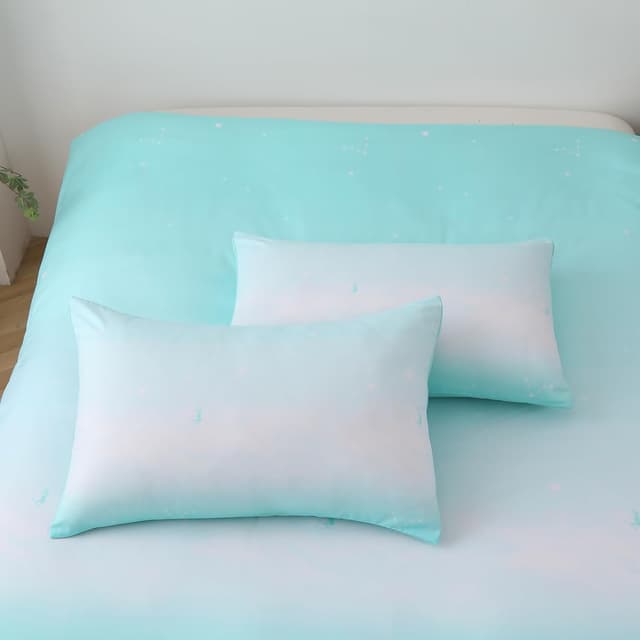 Detalle 2 de DJY Teal Gradient Star Bedding Set with Zipper Closure (King Size 230x220cm)