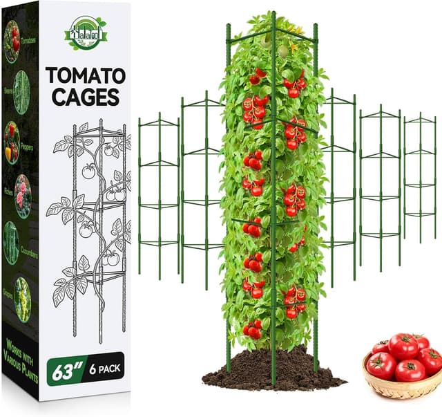 Detalle de Halatool 6 Pack Tomato Cages (Up to 160cm) – Adjustable Garden Stakes Support Frame