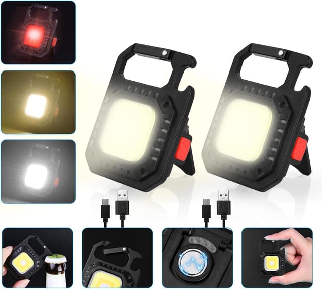 Detalle de URAQT Mini LED Arbeitsleuchte mit COB, 7 Modi, 800 Lumen und Magnetfuß (USB-C)